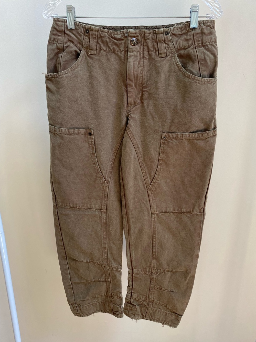 We The Free Cropped Cargo Pants brown workwear style Sz 6